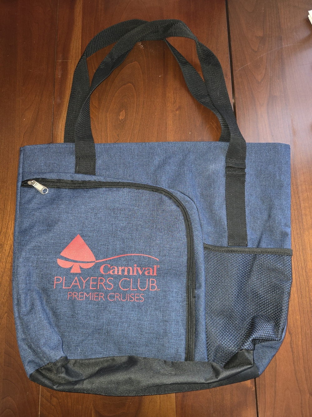 Carnival Players Club Navy Denim Tote Bag with Red Logo, NWOT